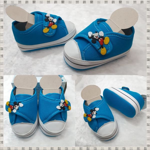 Tênis com velcro Azul Turquesa-Desenho Tam. G